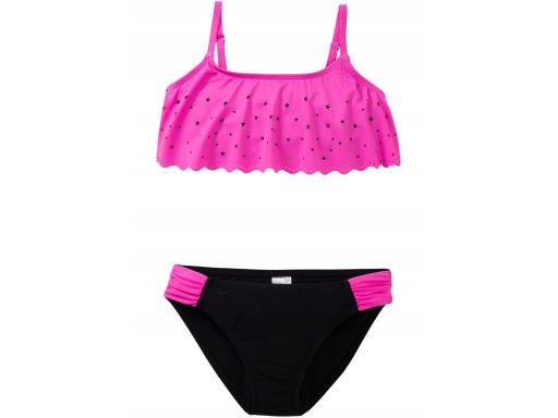 B.P.C bikini dziewczęce czarne z różowymi elementami r.152/158