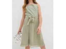 B.P.C szyfonowa sukienka dziewczęca oliwkowa z cekinami 170.