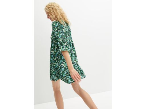 B.P.C. zielona sukienka we wzory szyfon r.40