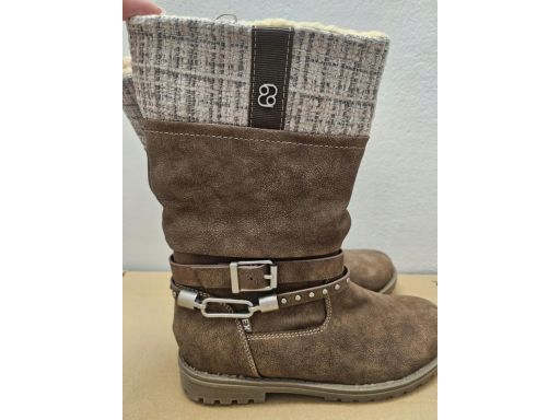 s.Oliver kozaki dziewczęce brązowe ocieplane 31