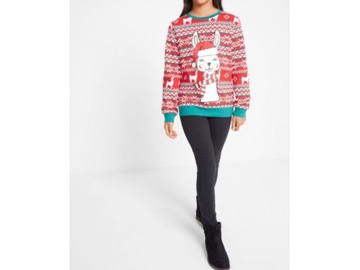 B.P.C młodzieżowa bluza świąteczna z nadrukiem r.164/170