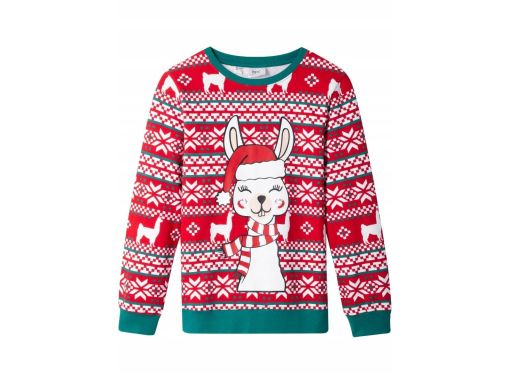 B.P.C młodzieżowa bluza świąteczna z nadrukiem r.164/170