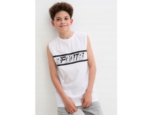 B.P.C top chłopięcy biały z nadrukiem r.164/170