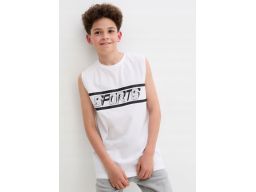 B.P.C top chłopięcy biały z nadrukiem r.164/170
