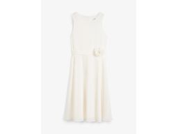 B.P.C szyfonowa sukienka dziewczęca ecru z kwiatkiem 170.