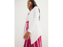 B.P.C dziewczęca bluza bez zapięcia biała bawełniana ^128/134