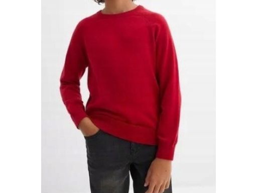 B.P.C sweter młodzieżowy dzianinowy czerwony 176/182.