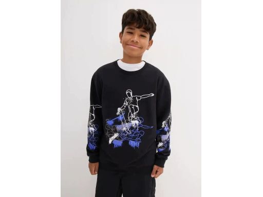 B.P.C bluza chłopięca czarna z nadrukiem r.176/182
