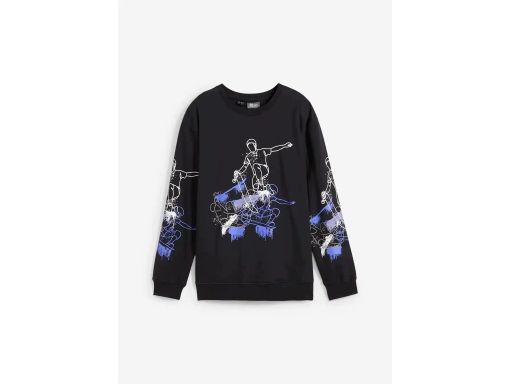 B.P.C bluza chłopięca czarna z nadrukiem r.176/182
