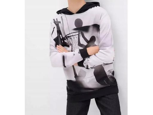 B.P.C bluza chłopięca z nadrukiem i z kapturem 176/182.