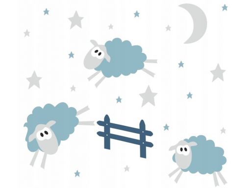 Naklejka owieczki barany księżyc gwiazdki 150x85cm