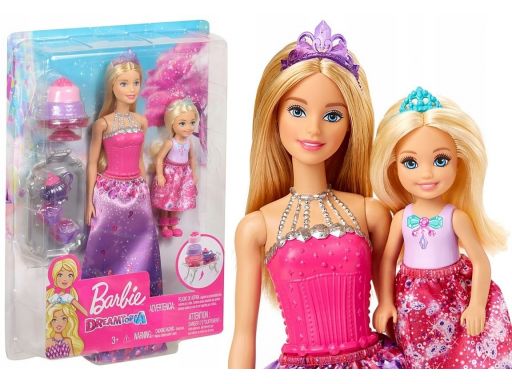 Barbie dreamtopia herbatka lalka barbie + chelsea