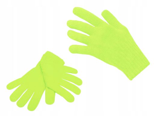 Polskie rękawiczki dzieci 8 9 10 l żółto-zielony